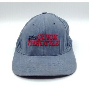 Vtg Easy Riders Quick Throttle Hat Cap Light Blue Moto Biker Rebel Snapback USA